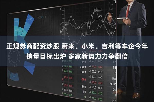 正规券商配资炒股 蔚来、小米、吉利等车企今年销量目标出炉 多家新势力力争翻倍
