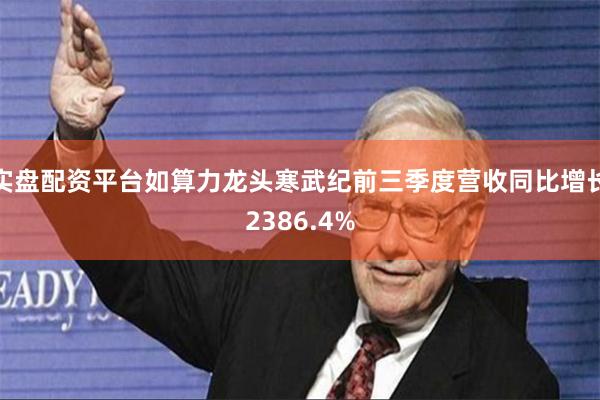 实盘配资平台如算力龙头寒武纪前三季度营收同比增长2386.4%